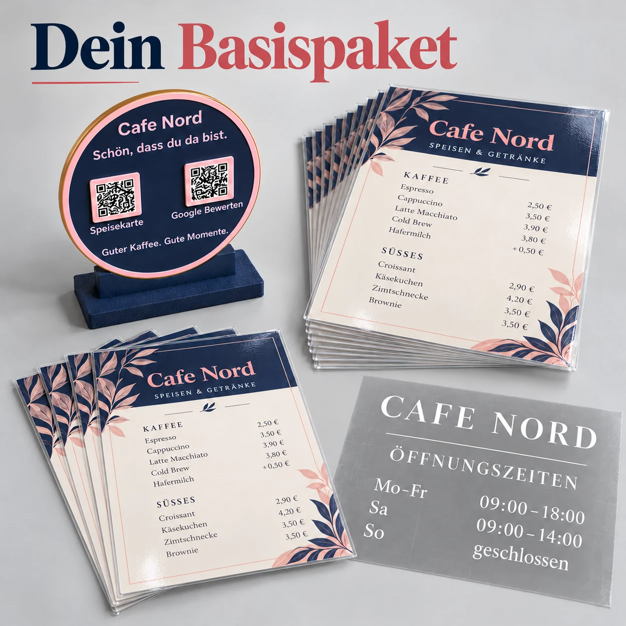 Café- & Restaurant-Paket – Basispaket mit 3D-Aufsteller