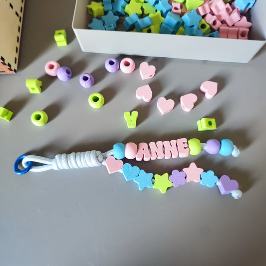 Personalisiertes Schlüsselanhänger mit Namen | 3D Buchstaben Keychain | Pastell Anhänger Tasche | Geschenk für Kinder, Freundin, Mama